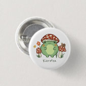 Cute Frog en paddenstoelen Cartoon Ronde Button 3,2 Cm (Voorkant /achterkant)