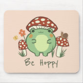 Cute Frog en paddenstoelen zijn hap Mousepad Muismat (Voorkant)