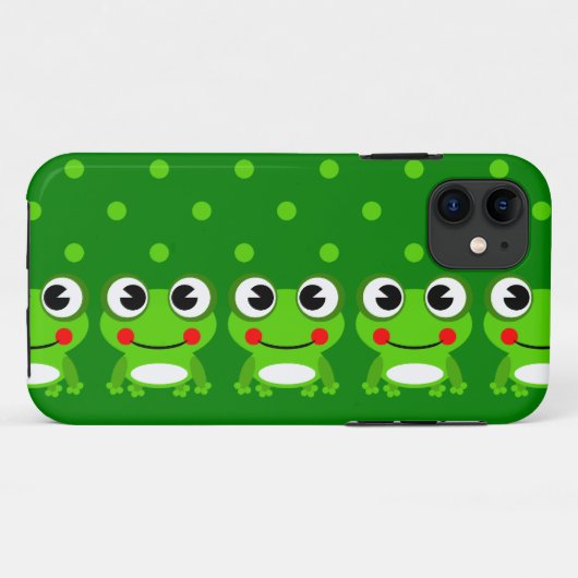 Cute Frog en Polka Dot iPhone cases (Achterkant (horizontaal))