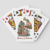 Cute Frog en Toad Merry Mushroom, kerstspeelbal Pokerkaarten (Achterkant)