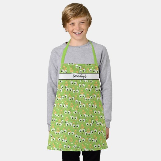 Cute Frog Face Pattern Monogramed Schort (Gedragen)