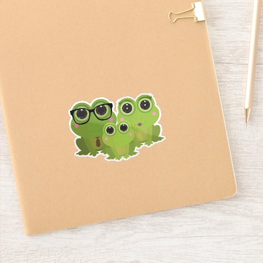 Cute Frog Family Sticker (Notitieboek)