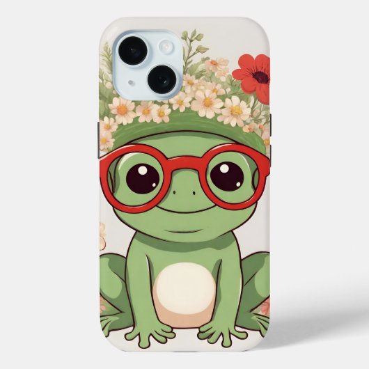Cute Frog Flower Headband Case-Mate iPhone Case (Achterkant)