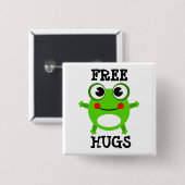 Cute Frog, Free Hugs Button (Voorkant /achterkant)