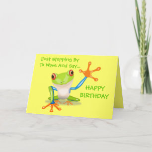 Cute Frog Funny Animal Kinder Happy Birthday Kaart