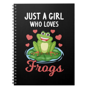 Cute Frog Girl Daughter houdt van kikkers Notitieboek