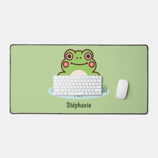 Cute Frog Green Bureaumat (Keyboard & Muis)