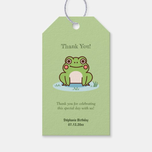Cute Frog Green Cadeaulabel (Voorkant)