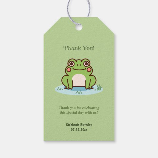 Cute Frog Green Cadeaulabel (Achterkant)