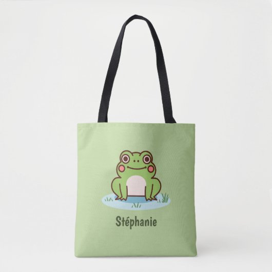Cute Frog Green Tote Bag (Voorkant)