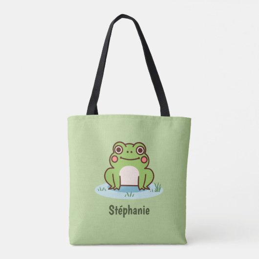 Cute Frog Green Tote Bag (Achterkant)