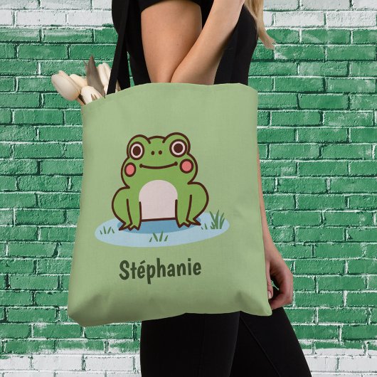 Cute Frog Green Tote Bag