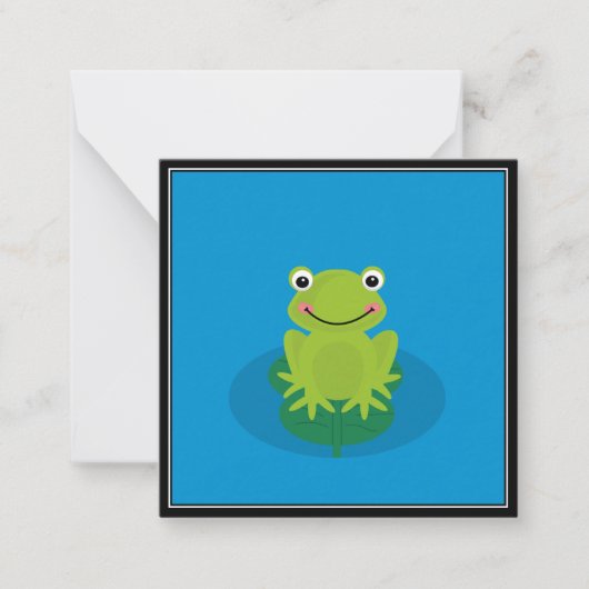 Cute Frog Hartelijk dank voor de minikaart Notitiekaartje (Voorkant)