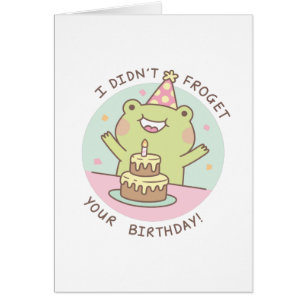 Cute Frog heeft je Birthday Funny Pun niet genegee
