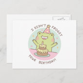 Cute Frog heeft je geboortedag niet gegrift Briefkaart (Voorkant / Achterkant)