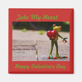 CUTE FROG HOLDING HEART MAGNEET