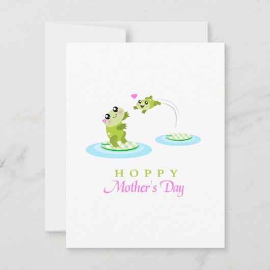Cute Frog Hoppy Happy Moederdag Kaart (Voorkant)