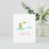 Cute Frog Hoppy Happy Moederdag Kaart (Staand voorkant)