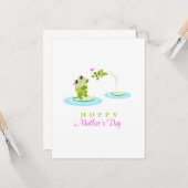 Cute Frog Hoppy Happy Moederdag Kaart (Voorkant / Achterkant in situ)