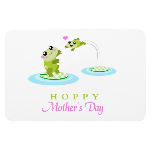 Cute Frog Hoppy Happy Moederdag Magneet (Horizontaal)