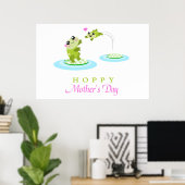 Cute Frog Hoppy Happy Moederdag Poster (Thuiskantoor)