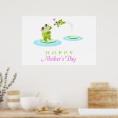 Cute Frog Hoppy Happy Moederdag Poster (Keuken)
