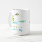 Cute Frog Hoppy Happy Vaderdag Koffiemok (Voorkant links)