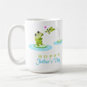 Cute Frog Hoppy Happy Vaderdag Koffiemok (Links)