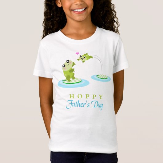 Cute Frog Hoppy Happy Vaderdag T-shirt (Voorkant)