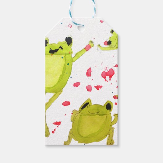Cute frog-illustratie cadeaulabel (Voorkant)