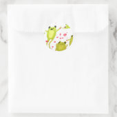 Cute frog-illustratie ronde sticker (Tas)