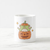 Cute Frog In Carved Pumpkin Halloween Koffiemok (Center)