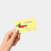 Cute frog in een rode sock springende cartoon badge (Handheld)