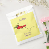 Cute frog in een rode sock springende cartoon bedankzakje (Gezegeld)