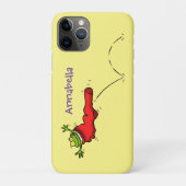 Cute frog in een rode sock springende cartoon Case-Mate iPhone case (Achterkant)