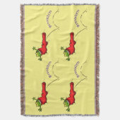 Cute frog in een rode sock springende cartoon deken (Voorkant Verticaal)