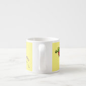 Cute frog in een rode sock springende cartoon espresso kop (Achterkant)