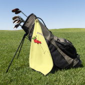 Cute frog in een rode sock springende cartoon golfhanddoek (Groen)