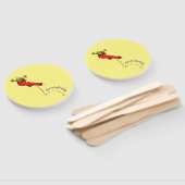 Cute frog in een rode sock springende cartoon handwaaier (Niet-gemonteerd)