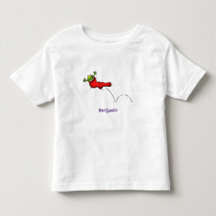 Cute frog in een rode sock springende cartoon kinder shirts