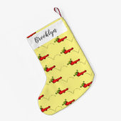 Cute frog in een rode sock springende cartoon kleine kerstsok (Achterkant (Hangend))