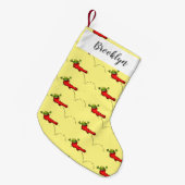 Cute frog in een rode sock springende cartoon kleine kerstsok (Voorkant (Hangend))