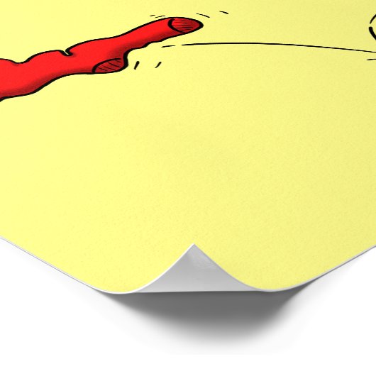 Cute frog in een rode sock springende cartoon poster (Hoek)