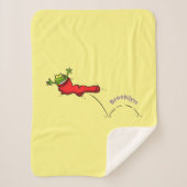 Cute frog in een rode sock springende cartoon sherpa deken (Voorkant)
