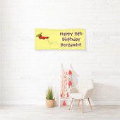 Cute frog in een rode sock springende cartoon spandoek (Insitu)