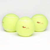 Cute frog in een rode sock springende cartoon tennisballen (Multi)