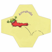 Cute frog in een rode sock springende cartoon voetbal (Enkel)