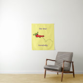 Cute frog in een rode sock springende cartoon wandkleed (In situ)