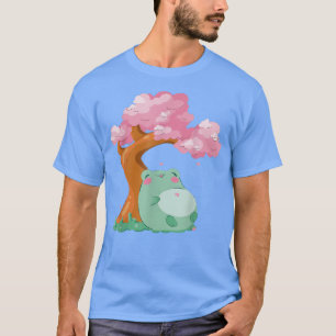 Cute Frog Kawaii Japans Cherry Blossom Tree Saku T-shirt