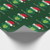 Cute Frog Kerstmis, speciaal gepersonaliseerd groe Cadeaupapier (Hoek)